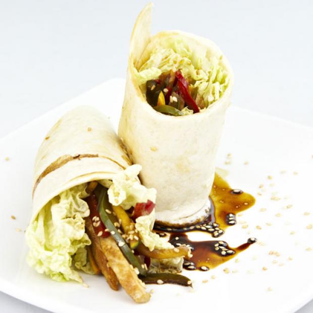 receta Wrap de pollo y vegetales