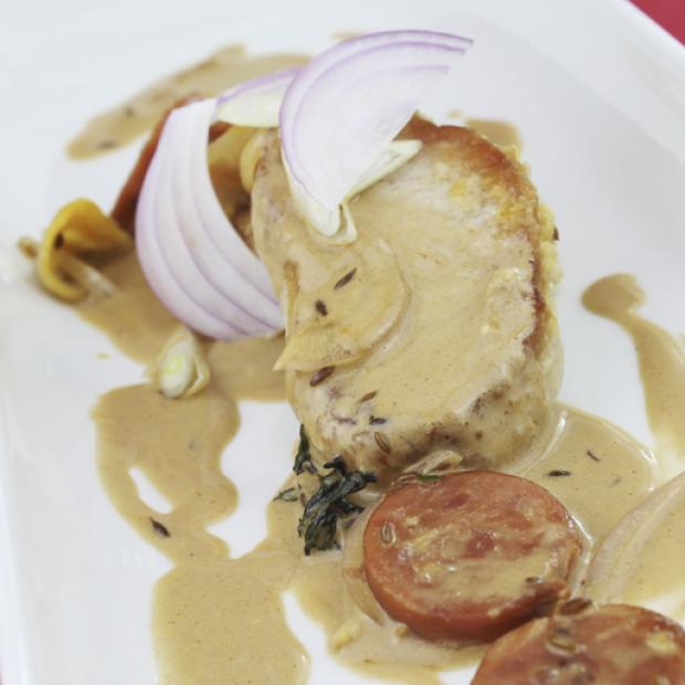 receta Pollo con bchamel  de champiñones